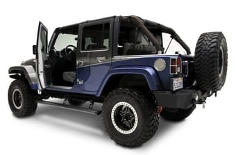 amp research 2007-2018 jeep wrangler jk 4 door powerstep - black 75122-01a - image