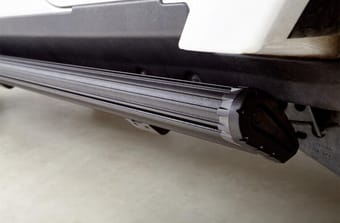 amp research 2018-2021 jeep wrangler jl 2dr powerstep xl - black (incl oem style illumination) 77133-01a - image