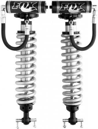 fox 14-20 ford f-150 4wd 2.5 factory series 5.5in. remote reservoir coilover shock set / 0-2in. lift 883-02-132 - image