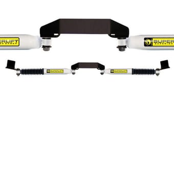superlift 03-08 dodge ram 2500/3500 4wd dual steering stabilizer kit - sr (hydraulic) 92670 - image