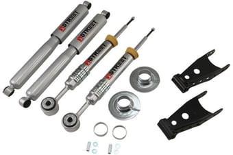 belltech 09-13 ford f150 all cabs short bed 2wd lowering kit w/ sp shocks +1 to -3in f/2in r drop 970sp - image