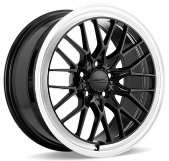 Ace Alloy AFF04 Gloss Piano Black w/ Diamond Lip Raised Face