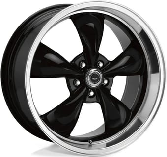 16x7 american racing ar105 torq thrust m gloss black w/ machined lip 5x100 35mm - image
