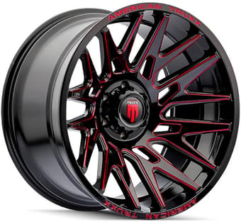 American Truxx AT1919 Evolution Gloss Black w/ Red Milled Spokes