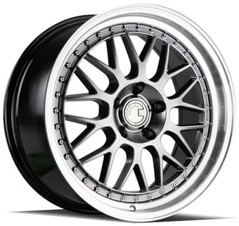 19x8.5 aodhan ah02 hyper black w/ machined lip 5x4.5/114.3 35mm - image