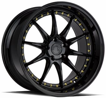 Aodhan DS07 Gloss Black w/ Gold Rivets