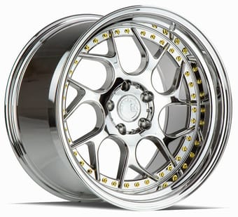 Aodhan DS01 Vacuum Chrome w/ Gold Rivets