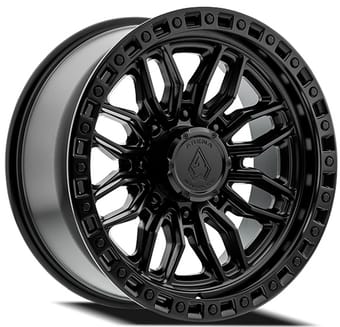 (special pricing) 20x10 arena a109 hustle satin black w/ gloss black lip (8-lug) 8x6.5/165 -18mm - image