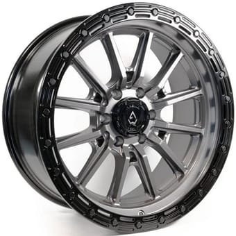 20x9 arena a106 trek gloss gunmetal w/ gloss black lip (6-lug) 6x135 20mm - image