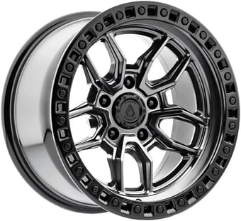17x9 arena a109 hustle satin gunmetal w/ satin black lip (5-lug) 5x5/127 -12mm - image