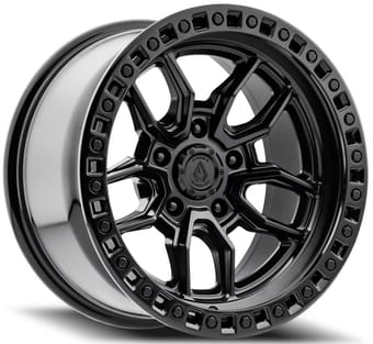 17x9 arena a109 hustle satin black w/ gloss black lip (5-lug) 5x5/127 -12mm - image