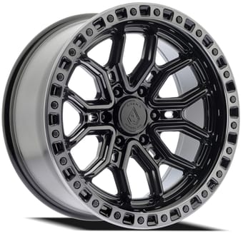20x9 arena a120 terra gloss black w/ machined ddt lip 6x139.7/5.5 0mm - image