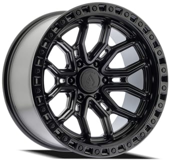 20x10 arena a120 terra satin black w/ gloss black lip 6x139.7/5.5 -18mm - image