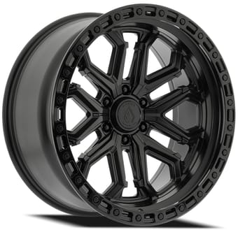 20x10 arena a125 jackal satin black w/gloss black lip (6-lug) 6x135 -18mm - image