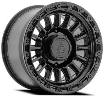 17x9 arena a130 podium satin black w/ gloss black lip 8x165/6.5 0mm - image