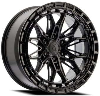 20x10 arena a147 empire satin black w/ gloss black lip 6x139.7/5.5 -18mm - image