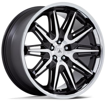 Asanti AB047 Gloss Black machined w/ Stainless Steel Lip