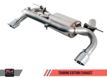 awe tuning 12-16 bmw f3x 335i/435i touring edition axle-back exhaust - diamond black tips (90mm) 3010-33028 - image