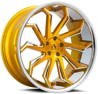 AZAD AZ1101 Brushed Gold w/ Chrome Stainless Steel Lip