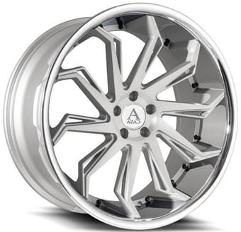 AZAD AZ1101 Brushed Silver w/ Chrome Stainless Steel Lip