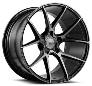 22x9 savini black di forza bm14 gloss black w/ double dark tint face (concave) (custom) - image