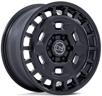 17x8 black rhino br405 rover matte black w/ gloss black lip 6x130 32mm - image