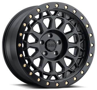 (clearance - no returns) 20x9.5 black rhino primm matte black w/ brass bolts 5x5/127 0mm - image