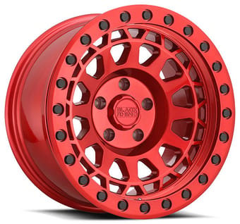 (clearance - no returns) 20x9.5 black rhino primm candy red w/ black bolts 6x5.5/139.7 12mm - image
