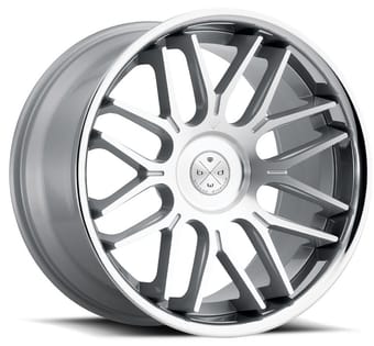 Blaque Diamond BD-27 Silver Machined Face w/ Chrome Stainless Steel Lip