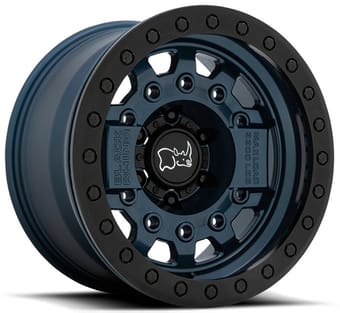 (clearance - no returns) 17x8.5 black rhino avenger beadlock navy blue w/ black hardware (true beadlock) 6x5.5/139.7 0mm - image