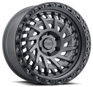 (clearance - no returns) 17x9 black rhino shredder matte gunmetal w/ black lip edge (rotary forged) 5x5/127 -18mm - image