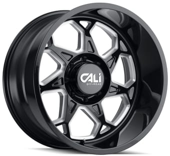 Cali Off-Road Sevenfold 9111BM Gloss Black w/ Milled Spokes