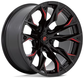 Fuel Off-Road Flame 5 Gloss Black Milled w/ Candy Red