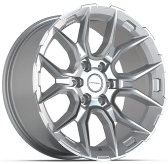 20x9 defiant df18 gloss silver machined 6x139.7/5.5 18mm - image