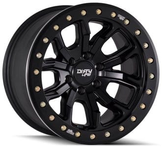 17x9 dirty life 9303 dt-1 matte black w/ simulated beadlock black ring 6x5.5/139.7 -12mm - image