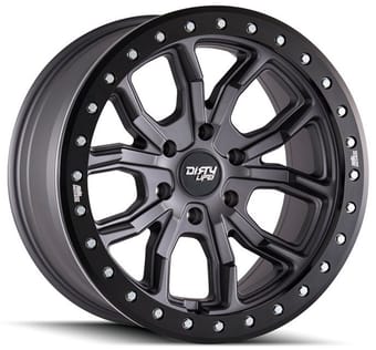 Dirty Life 9303 DT-1 Matte Gunmetal w/ Simulated Beadlock Black Ring