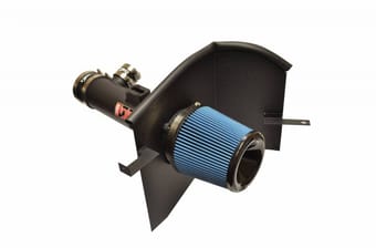injen 16-19 nissan titan 5.6l wrinkle black power-flow air intake system pf1953wb - image