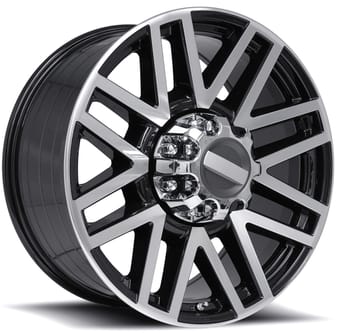 22x9 ford super duty replica wheels gloss back machined w/ closed cap fr751 (custom) - image