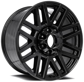 22x9 ford super duty replica wheels gloss black w/ open-end cap fr751 (custom) - image