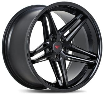 20x12 ferrada cm1 matte black w/ gloss black lip 5x4.5/114.3 0mm - image