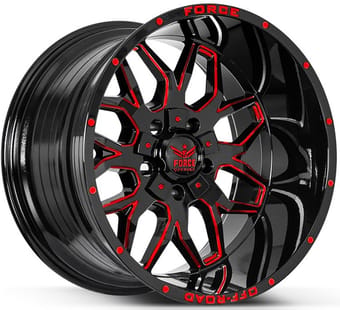 Force Off-Road F30 Gloss Black w/ Red Milled