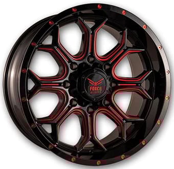 Force Off-Road F42 Gloss Black Red Milled