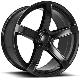 20x9.5 dodge hellcat hc2 replica wheel satin black fr77f 5x115 15mm - image