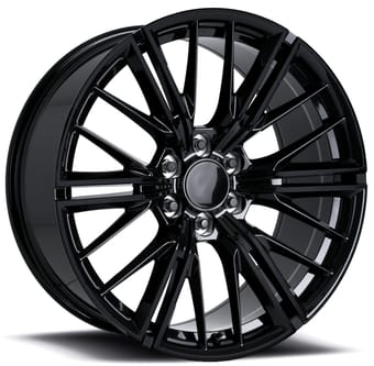 22x9.5 zl1 gm truck replica wheels gloss black fr28f 6x139.7/5.5 24mm - image
