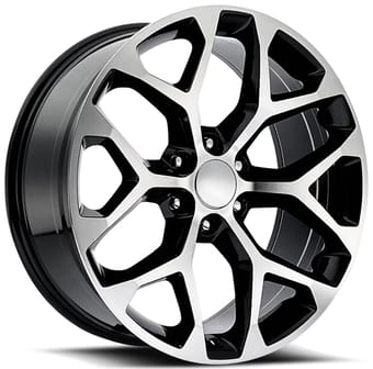 Factory Reproductions Replica Chevrolet Truck Snowflake Replica Wheel Gloss Black Machined Face