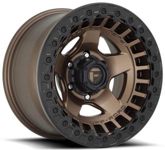 (clearance - no returns) 17x9 fuel off-road wrap beadlock matt bronze w/ black ring d119 6x5.5/139.7 -15mm - image