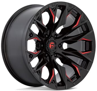 Fuel Off-Road Flame 6 Gloss Black Milled w/ Candy Red