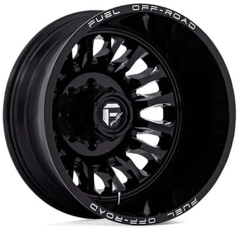 20x8.25 fuel off-road arc gloss black milled dually rear d868 8x210 -227mm 154.3 c.b. - image