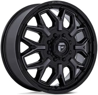 20x8.25 fuel off-road flux gloss black brushed w/ gray tint dually front d875 8x170 104mm 125.1c.b. - image