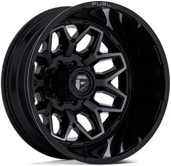 22x8.25 fuel off-road flux gloss black brushed w/ gray tint dually rear d875 8x200 -201mm 142c.b. - image